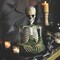 Animated Mossy Skeleton Tabletop Halloween Decoration Spooky Party Centerpiece Prop